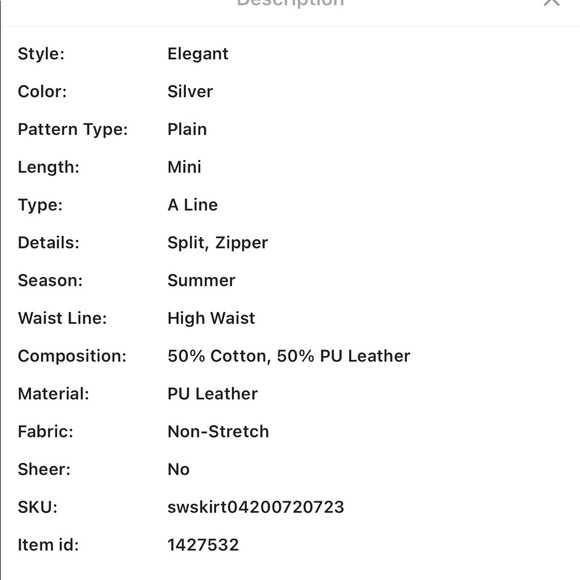 NWT shein zip back split hem pu leather sk… - Picture 7 of 15